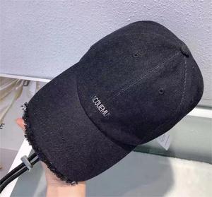 HT-2615 gros DENIM décontracté langue de canard métal souple lettre Baseball Sport casquette polyvalent papa chapeau avec corde - Product Image 1