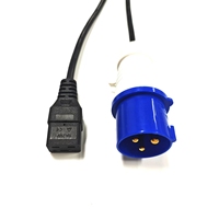 Câble d'alimentation industriel robuste IEC320 C19 femelle vers prise Commando bleue EN60309 16A pour rack de serveur, PDU, UPS