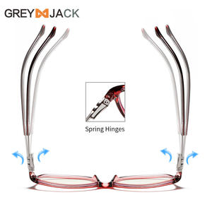 Montures de lunettes rectangulaires anti-radiation pour femmes Grey Jack avec charnières à ressort, style rétro, taille moyenne - Product Image 1