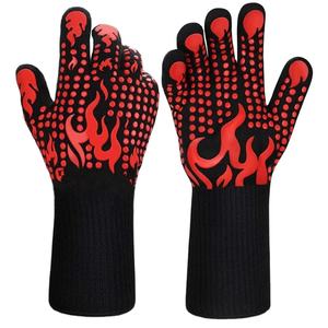 Guantes Resistentes al Calor para Asar con Agarre de Silicona, Guantes Anti-Quemaduras para Barbacoa, Manoplas de Cocina de Algodón y Silicona para Hornear y Cocinar - Product Image 1
