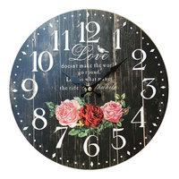 Reloj de Pared Decorativo Redondo de Madera MDF Personalizado de Estilo Rústico para el Hogar