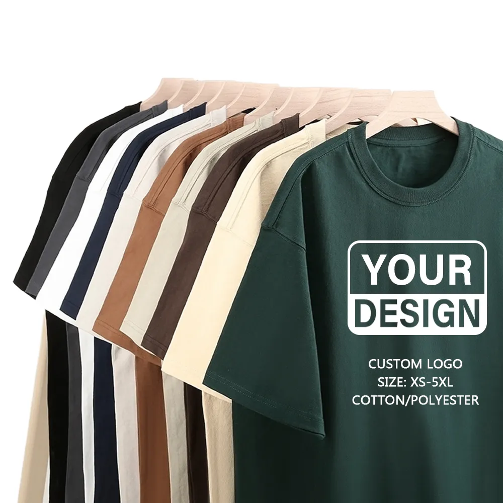 CrazyMaker Impressão Logo Algodão Lavado Vintage Custom Heavyweight Plain Oversized T Shirt para Homens