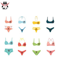 MLY Nuevo Diseño Niñas Imprimir Sexy Trajes de Baño Rhinestone Bikini Traje de Baño de Lujo