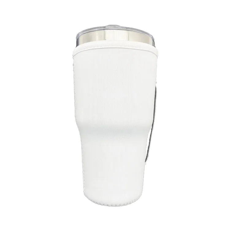 High Quality Reusable 30oz Tumbler Cup Holder Sleeve With Handle White Tumbler Sleeve For Sublimation