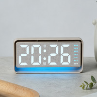 Réveil numérique intelligent de bureau avec horloge et date, veilleuse LED OEM/ODM