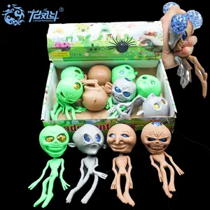 Alien Stress Relief Ball TPR Perlen Sensory Toys Squeeze Ball mit Perlen und Glitter innen für Kinder 5190529-24