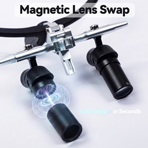 Professional 6X 4X TTL Prismatic Dental Loupes with Wireless LED Light, Ergonomic Adjustable <strong>Binocular</strong> for Surgical Procedures - Product Image 4