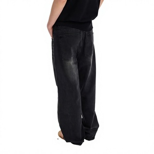 Jean en denim déchiré coupe droite pour homme, taille mi-haute, coupe slim, en coton tissé, style décontracté automne, prix abordable - Product Image 5