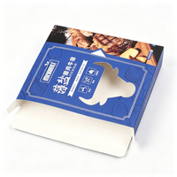 Boîte d'emballage pour steak en papier couché blanc avec logo personnalisé et fenêtre transparente en PVC, écologique, recyclable, faible MOQ, petites séries