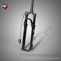 Fourche de vélo de montagne 27.5/29 \ "pneumatique avec contrôle d'essieu de baril Fourche de vélo durable 27.5/29 \"