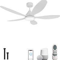 Ventilateur de plafond LED 52 ''à économie d'énergie avec 6 vitesses et télécommande Appareil ménager pratique et caractéristiques de refroidissement par air