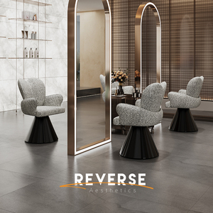 Chaise de maquillage électrique en métal à rotation antihorloge, tabouret de coiffeuse italien de luxe léger haut de gamme pour chambre de fille et dressing - Product Image 5
