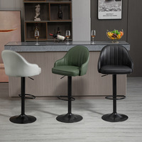 Tabouret de bar moderne et économique en cuir PU, réglable en hauteur, pour cuisine extérieure, bar et bureau