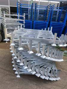 מדפי אחסון ניידים מתקפלים לתעשייה כבדה של JiaGong, עשויים פלדת צינורות Q235, ניתנים לערום. - Product Image 5