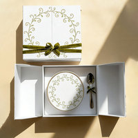 Boîtes cadeaux carrées de luxe en papier pour doux confiseries à base de noix de palmier à double ouverture, coffret de tasses Ramadan, emballages rigides