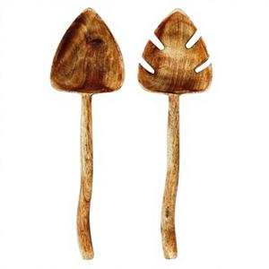 Serveurs à salade en forme de feuille, résine personnalisée, écologique, passe au lave-vaisselle, ustensiles à salade, cuisine à domicile, fabriqué en Inde, couleur personnalisée moderne - Product Image 1