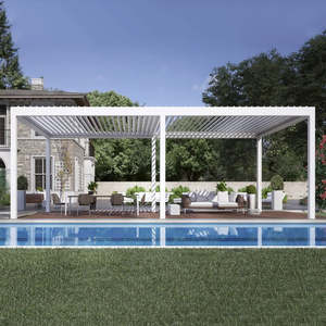 Pergola d'extérieur en aluminium 3x4M Pergola à persiennes bioclimatique Pergola de jardin à toit - Product Image 1
