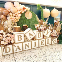 Vente chaude bébé anniversaire pleine lune fête cadeau boîte décoration accessoires boîte de fête motif de fleurs ballon boîte décoration de fête