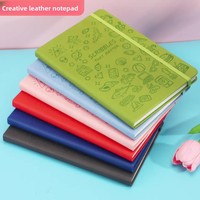 Carnet A5 en similicuir mignon, agenda personnalisé, bloc-notes étudiant, 80 feuilles, cadeau, vente en gros, carnet de tampons à motifs de dessins animés