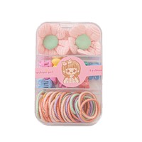 Nouvel Arrivage : Ensemble d'élastiques à cheveux couleur bonbon avec mini-boîte, très extensibles, ne blessent pas les cheveux, accessoires pour cheveux d'enfants, ensemble de rangement