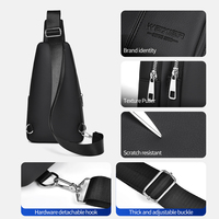 Nouvel Arrivage Sac Bandoulière Classique Tendance pour Homme, Design Multifonctionnel, en PU Imperméable, Fermeture Éclair, Résistant aux Rayures, pour Extérieur