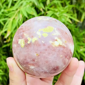 Vente en gros de sphères de cristal polies de haute qualité, boule de tourmaline lotus, jaspe, ornement Feng Shui, pierres de guérison, décoration d'intérieur, cadeau - Product Image 6