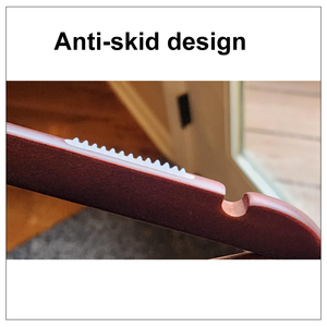 Vente en gros de cintres en <span class=keywords><strong>bois</strong></span> de luxe personnalisés de 48cm, crochet chromé cannelé antidérapant à un niveau pour salle de bain, manteaux et costumes - Product Image 6