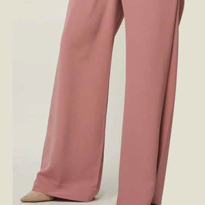 Pantalones Anchos Rosas para Mujer con Diseño de Cintura Cruzada, Ropa Casual, Talla Adulto, Corte Regular, Tela Ligera, Conjunto de Verano - Product Image 5