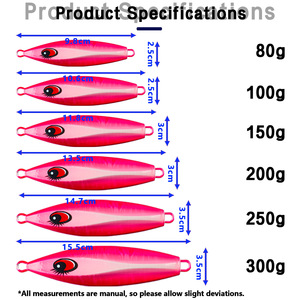 Señuelo de jigging luminoso de 80-300g para pesca en agua salada - Product Image 4