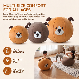 Maßgefertigter Tiermotiv-Yogaball-Überzug, Weicher Stoff-Übungsball-Bezug für Kinder, Büro, Aktives Sitzen, Heimfitness - Product Image 6