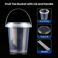 Gobelets jetables Jsharp de 24 oz et 32 oz pour boissons à emporter, gobelets en plastique PP transparent pour bubble tea, boba, thé aux fruits, avec poignée et couvercle