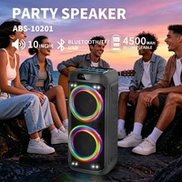 Enceinte Bluetooth portable ABS10201, enceinte karaoké sans fil pour fêtes avec lumière LED RGB, haut-parleur audio K
