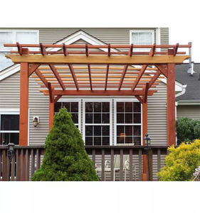 Kits de système de toit à persiennes étanches Gazebo extérieur en bois plastique Jardin WPC Pergola en bois - Product Image 4