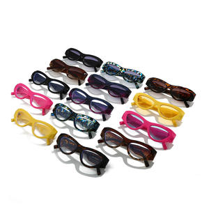 Lunettes de soleil UV400 en PC, monture carrée à bords épais, design œil-de-chat exagéré, style rétro, dégradé, style punk, cool, hip-hop, futuriste - Product Image 2