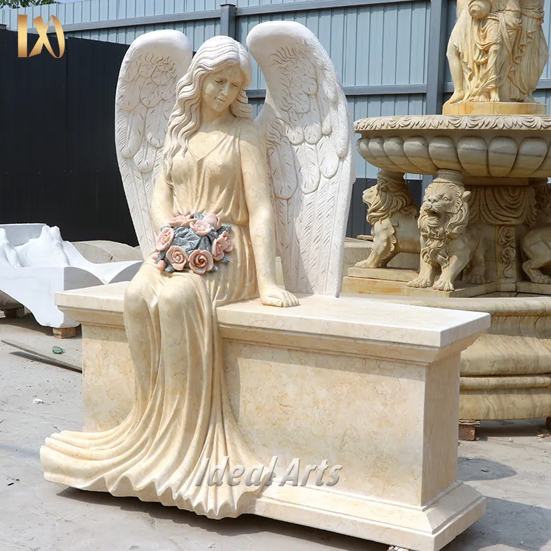 आदर्श कला अच्छी गुणवत्ता ग्रेनाइट कब्रिस्तान रंग एन्जिल मूर्तियों हेडस्टोन्स संगमरमर angel क़ब्र का पत्थर डिजाइन