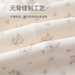 Body de Algodón Puro para Bebé, Manga Larga, Primavera-Otoño, con Estampado de Flores Moradas, Ropa Interior para Gatear - Product Image 3