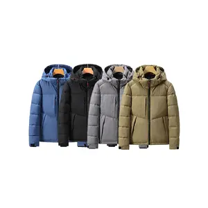 Small Moq Clothing Manufacturer Down Cotton Jacket 2024 New European Simple Thickened Men's Outdoor Casual Style Solid Color