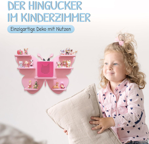 Étagère Tonie Butterfly avec espace pour jusqu'à 35 figurines Tonie, Toniebox et station de charge, étagère Toniebox magnétique en bois - Product Image 5