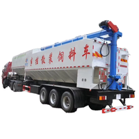 Semi-remorque de transport d'aliments pour animaux 48m3 Grain Tarière électrique Décharge Volaille Transport d'aliments en vrac pour animaux Semi-remorque