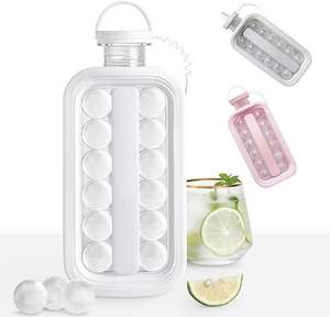 Botella Portátil 2 en 1 para Hacer Bolas de Hielo, Molde para Cubitos de Hielo Libre de BPA para Bebidas de Verano, Café, Jugos, Gimnasio, Viajes al Aire Libre - Product Image 1
