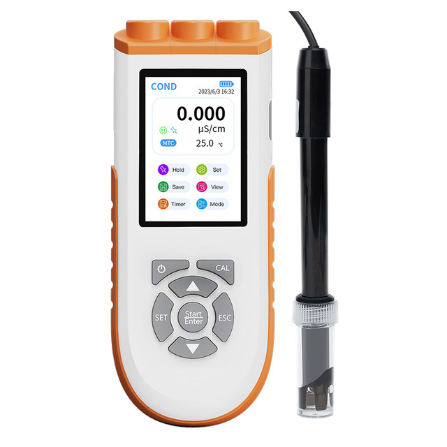 Portable Conductivity Meter Water Quality Tester Handheld TDS Salinity Resistivity Temp EC Testing Analyzer OEM YCH Brand