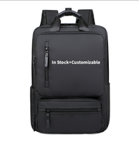 Sac à dos pour ordinateur portable extensible personnalisable en stock, sac d'affaires étanche en PU avec fermeture éclair, sac d'école pour le voyage