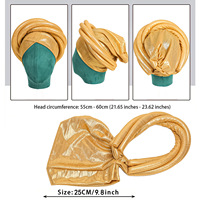 Foulard-casquette en éponge tridimensionnelle laser Dashiki, Gele africain exagéré pour femmes