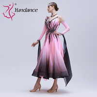 Yundance B-24097-1 personnalisé nouvelle robe de danse de salon Standard international haute qualité Ombre perle soie danse de salon à vendre