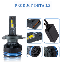 Nouvelle ampoule de phare LED H4 haute puissance 12V 240W, puissance de démarrage 6000K par faisceau, feux de brouillard de voiture, conception à double tube en cuivre