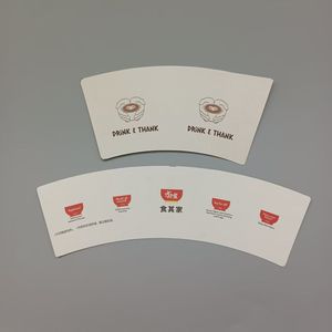 Customized Printing and Punching Double Side PE Coated Food Grade Disposable <b>Paper</b> <b>Cups</b> Fan for Material for Noodle Salad Use - Product Image 2