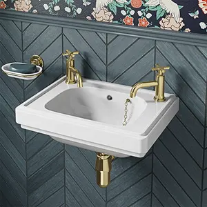 Traditional cloakroom wall hung victorian basin classic wall mounted antique UK bathroom washbasin bathroom sink