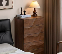 Meuble TV moderne de luxe et armoire de rangement en bois noir, style contemporain léger pour salon et chambre à coucher