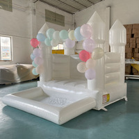Maison gonflable de rebond de mini château gonflable de videur blanc avec la piscine de fosse à balles