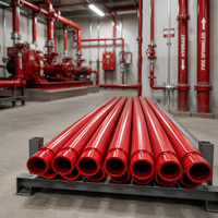 Tuyaux d'incendie rainurés rouges en acier époxy ASTM A53 A795 Sch10, tuyaux d'incendie en acier pour sprinklers Sch40 – Prix